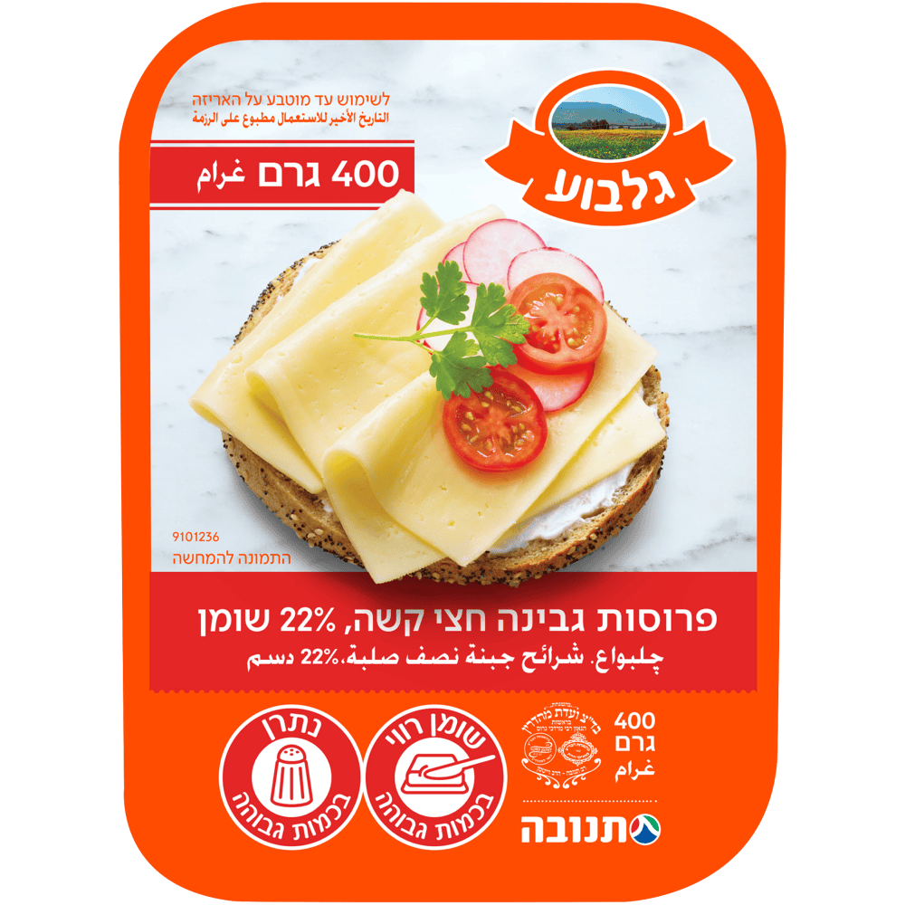 גבינה צהובה גלבוע 400גר